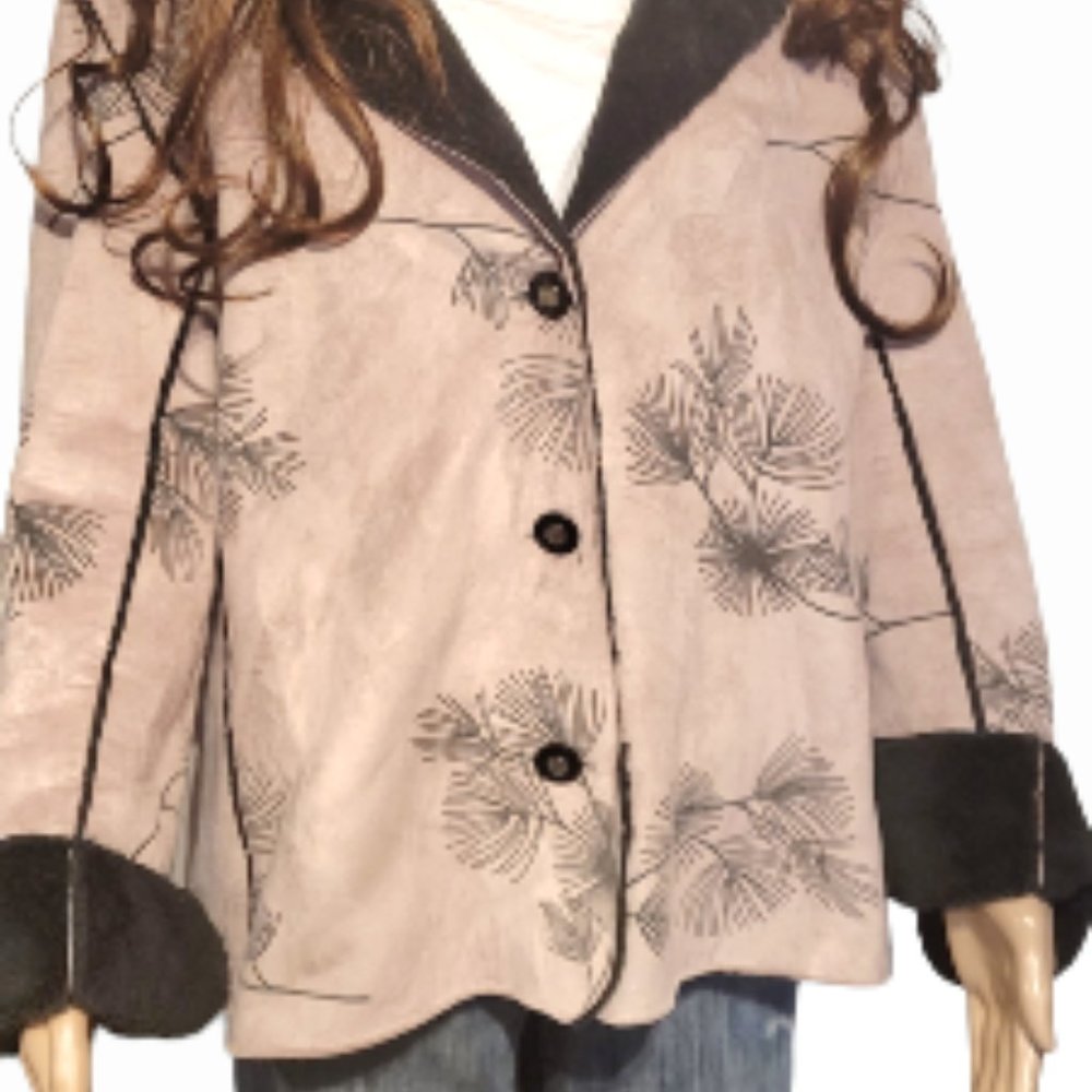 ROBERT KITCHEN  Faux Suede Jacket  Size XL